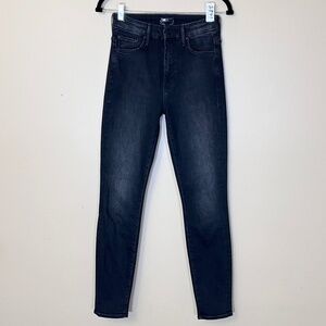 Mother High Waisted Looker Black Hawk Jeans - Women's Size 25 - Black